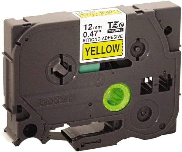 Brother - 1/2" Wide x 314.4" Long, Yellow Plastic/Paper Tape Cassette - For Label Maker - Americas Industrial Supply