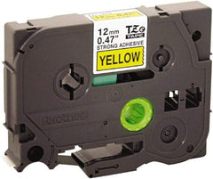 Brother - 1/2" Wide x 314.4" Long, Yellow Plastic/Paper Tape Cassette - For Label Maker - Americas Industrial Supply