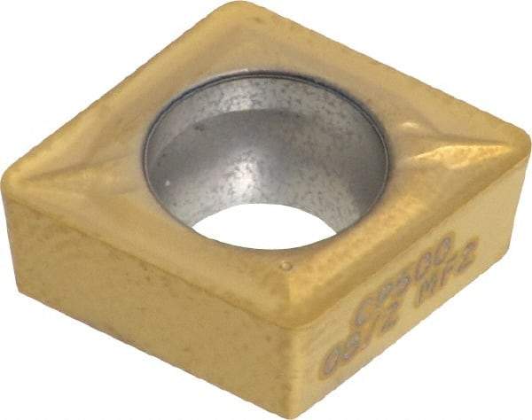 Seco - CCMT32.52 MF2 Grade CP500 Carbide Turning Insert - TiAlN/TiN Finish, 80° Diamond, 3/8" Inscr Circle, 5/32" Thick, 1/32" Corner Radius - Americas Industrial Supply