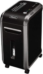 FELLOWES - 5/32 x 1-1/2" Strip, Manual 18 Sheet Cross Cut Paper Shredder - 17.7" Long x 11-7/16" Wide x 25" High, Level 4 Security, 9 Gal Wastebasket - Americas Industrial Supply