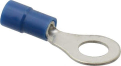 Thomas & Betts - 16-14 AWG Partially Insulated Crimp Connection Circular Ring Terminal - 1/4" Stud, 1.094" OAL x 0.472" Wide, Tin Plated Copper Contact - Americas Industrial Supply