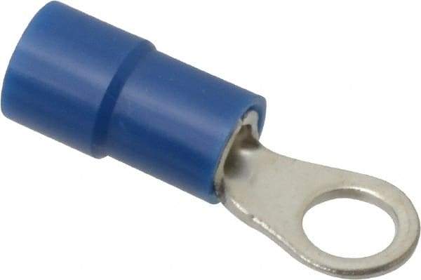 Thomas & Betts - 16-14 AWG Partially Insulated Crimp Connection Circular Ring Terminal - #8 Stud, 0.803" OAL x 0.26" Wide, Tin Plated Copper Contact - Americas Industrial Supply