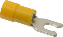 Thomas & Betts - #6 Stud, 12 to 10 AWG Compatible, Partially Insulated, Crimp Connection, Locking Fork Terminal - Americas Industrial Supply