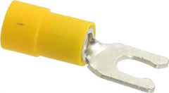 Thomas & Betts - #8 Stud, 12 to 10 AWG Compatible, Partially Insulated, Crimp Connection, Locking Fork Terminal - Americas Industrial Supply