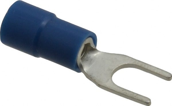 Thomas & Betts - #8 Stud, 16 to 14 AWG Compatible, Partially Insulated, Crimp Connection, Standard Fork Terminal - Americas Industrial Supply