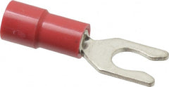 Thomas & Betts - #8 Stud, 22 to 18 AWG Compatible, Partially Insulated, Crimp Connection, Locking Fork Terminal - Americas Industrial Supply