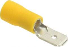 Thomas & Betts - 12 to 10 AWG, Vinyl, Fully Insulated, Male Wire Disconnect - 1/4 Inch Wide Tab, Yellow, RoHS Compliant, UL 94 V-0 - Americas Industrial Supply