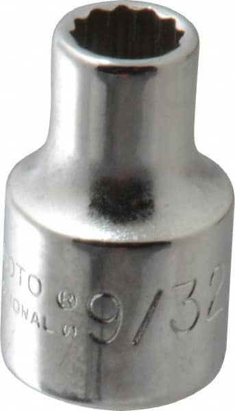 Proto - 9/32", 3/8" Drive, Standard Hand Socket - 12 Points, 1-5/16" OAL, Alloy Steel, Chrome Finish - Americas Industrial Supply