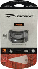Princeton Tec - LED Bulb, 70 Lumens, Hands-free Flashlight - Black Plastic Body, 3 AAA Batteries Not Included - Americas Industrial Supply