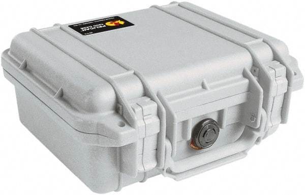 Pelican Products, Inc. - 9-11/16" Wide x 4-7/8" High, Clamshell Hard Case - Silver, Polyethylene - Americas Industrial Supply