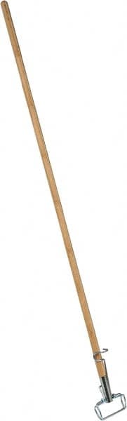 PRO-SOURCE - 60" Standard Wood Quick Connect Mop Handle - Metal Connector, Use with Wet Mops - Americas Industrial Supply