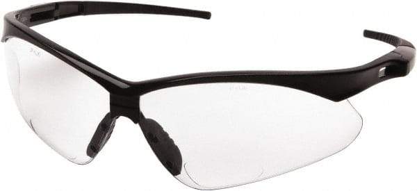 PYRAMEX - +2, Clear Lenses, Scratch Resistant, Framed Magnifying Safety Glasses - UV Protection, Black Nylon Frame, ANSI Z87.1 - Americas Industrial Supply