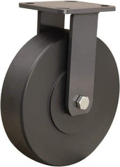 Hamilton - 8" Diam x 2" Wide x 9-1/2" OAH Top Plate Mount Rigid Caster - Nylon, 2,000 Lb Capacity, Sealed Precision Ball Bearing, 4 x 4-1/2" Plate - Americas Industrial Supply