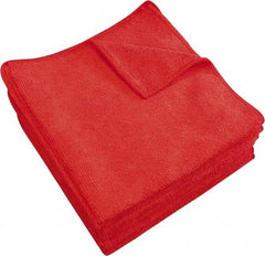 PRO-SOURCE - Reusable Microfiber Wipes - 12" x 12" Sheet Size, Red - Americas Industrial Supply