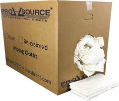 PRO-SOURCE - 12 Inch Long x 20 Inch Wide Virgin Cotton Diaper Rags - White, Knit, Lint Free, 50 Lbs. at 2 to 4 per Pound, Box - Americas Industrial Supply