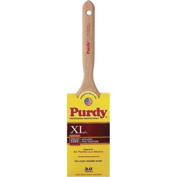 Purdy - 3" Flat Synthetic Trim Brush - Wood Fluted Handle - Americas Industrial Supply