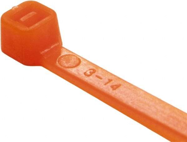 Value Collection - 14.6" Long Orange Nylon Standard Cable Tie - 50 Lb Tensile Strength, 106mm Max Bundle Diam - Americas Industrial Supply