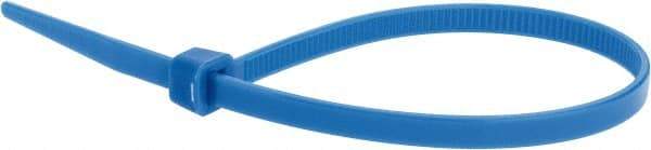 Value Collection - 8" Long Blue Nylon Standard Cable Tie - 50 Lb Tensile Strength, 54mm Max Bundle Diam - Americas Industrial Supply