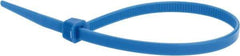 Value Collection - 8" Long Blue Nylon Standard Cable Tie - 50 Lb Tensile Strength, 54mm Max Bundle Diam - Americas Industrial Supply