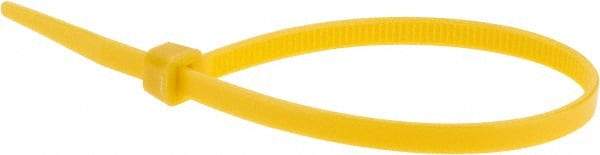 Value Collection - 8" Long Yellow Nylon Standard Cable Tie - 50 Lb Tensile Strength, 54mm Max Bundle Diam - Americas Industrial Supply