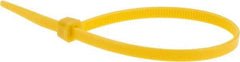Value Collection - 8" Long Yellow Nylon Standard Cable Tie - 50 Lb Tensile Strength, 54mm Max Bundle Diam - Americas Industrial Supply