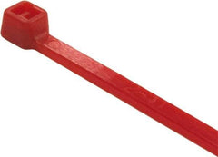 Value Collection - 4" Long Red Nylon Standard Cable Tie - 18 Lb Tensile Strength, 21mm Max Bundle Diam - Americas Industrial Supply