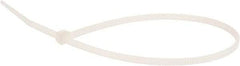 Value Collection - 8" Long Natural (Color) Nylon Standard Cable Tie - 18 Lb Tensile Strength, 55mm Max Bundle Diam - Americas Industrial Supply