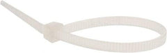 Value Collection - 4" Long Natural (Color) Nylon Standard Cable Tie - 18 Lb Tensile Strength, 21mm Max Bundle Diam - Americas Industrial Supply