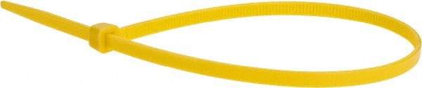 Value Collection - 11" Long Yellow Nylon Standard Cable Tie - 50 Lb Tensile Strength, 81mm Max Bundle Diam - Americas Industrial Supply