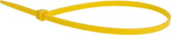 Value Collection - 11" Long Yellow Nylon Standard Cable Tie - 50 Lb Tensile Strength, 81mm Max Bundle Diam - Americas Industrial Supply