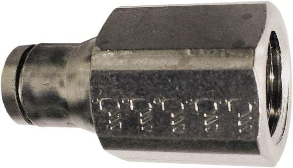 Legris - 8mm Outside Diam, 1/4 BSPP, Nickel Plated Brass Push-to-Connect Tube Female Connector - 435 Max psi, Tube to Female BSPP Connection, FKM O-Ring - Americas Industrial Supply