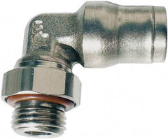 Legris - 10mm Outside Diam, 3/8 BSPP, Nickel Plated Brass Push-to-Connect Tube Male Elbow - 435 Max psi, Tube to Male BSPP Connection, FKM O-Ring - Americas Industrial Supply