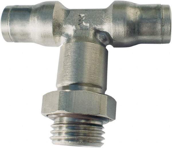 Legris - 10mm Outside Diam, 1/4 BSPP, Nickel Plated Brass Push-to-Connect Tube Male Branch Tee - 435 Max psi, Tube to Male BSPP Connection, FKM O-Ring - Americas Industrial Supply