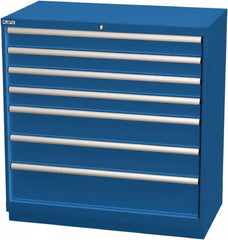 LISTA - 7 Drawer, Modular Storage Cabinet - Steel, 40-1/4" Wide x 22-1/2" Deep x 41-3/4" High, Blue - Americas Industrial Supply