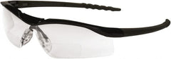 MCR Safety - +1, Clear Lenses, Scratch Resistant, Framed Magnifying Safety Glasses - Size Universal, Wrap Around, Black Frame - Americas Industrial Supply