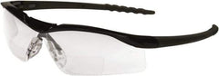 MCR Safety - +2, Clear Lenses, Scratch Resistant, Framed Magnifying Safety Glasses - Size Universal, Wrap Around, Black Frame - Americas Industrial Supply
