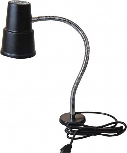 Value Collection - 120 VAC, 60 Watt, Gooseneck Machine Light - Magnetic Mount, 5 Ft. Cord, Black - Americas Industrial Supply