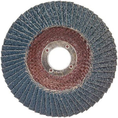 Norton - 60 Grit, 7" Disc Diam, 7/8" Center Hole, Type 29 Zirconia Alumina Flap Disc - 8,500 Max RPM, Plastic Backing, Arbor Attaching System, Coated - Americas Industrial Supply