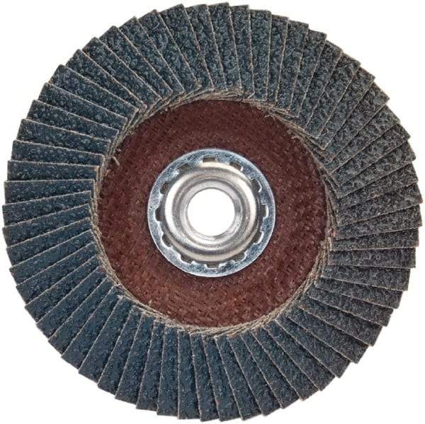 Norton - 60 Grit, 7" Disc Diam, 5/8-11 Center Hole, Type 29 Zirconia Alumina Flap Disc - 8,500 Max RPM, Plastic Backing, Arbor Attaching System, Coated - Americas Industrial Supply