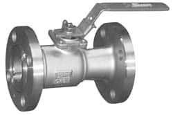 Sharpe Valves - 2-1/2" Pipe, Standard Port, Stainless Steel Standard Ball Valve - 1 Piece, Inline - One Way Flow, Flanged x Flanged Ends, Locking Lever Handle, 275 WOG, 150 WSP - Americas Industrial Supply