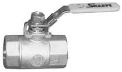 Sharpe Valves - 1-1/4" Pipe, Standard Port, Carbon Steel Steam Service Ball Valve - 1 Piece, Inline - One Way Flow, FNPT x FNPT Ends, Locking Lever Handle, 1,500 WOG, 250 WSP - Americas Industrial Supply