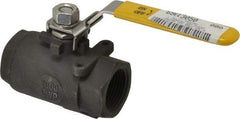 Sharpe Valves - 1" Pipe, Standard Port, Carbon Steel Steam Service Ball Valve - 1 Piece, Inline - One Way Flow, FNPT x FNPT Ends, Locking Lever Handle, 2,000 WOG, 250 WSP - Americas Industrial Supply