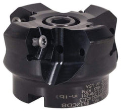 Kennametal - 4" Cut Diam, 1" Arbor Hole, 4.5mm Max Depth of Cut, 45° Indexable Chamfer & Angle Face Mill - 6 Inserts, HNGJ 535ANENLD Insert, Right Hand Cut, 6 Flutes, Through Coolant, Series KSHR - Americas Industrial Supply