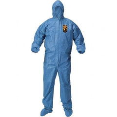 KleenGuard - Size 3XL Polypropylene General Purpose Coveralls - Blue, Zipper Closure, Elastic Cuffs, Elastic Ankles, Taped Seams - Americas Industrial Supply