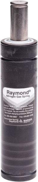 Associated Spring Raymond - G1/8 Fill Port, M8 Mt Hole, 8mm Rod Diam, 75.2mm Diam, 32mm Max Stroke, Black Nitrogen Gas Spring Cylinder - 135mm Body Length, 167mm OAL, 15,100 Lb Full Stroke Spring Force, 360 psi Initial Charge - Americas Industrial Supply