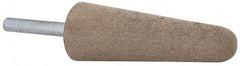 Made in USA - 1" Head Diam x 2-3/4" Thickness, A3, Tree End, Aluminum Oxide Mounted Point - Blue-Gray, Fine Grade, 120 Grit, 16,100 RPM - Americas Industrial Supply