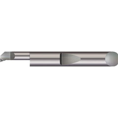 Boring Bar: 0.152″ Min Bore, 1/4″ Max Depth, Right Hand Cut, Solid Carbide 3/16″ Shank Dia, 1-1/2″ OAL, 0.004″ Corner Radius