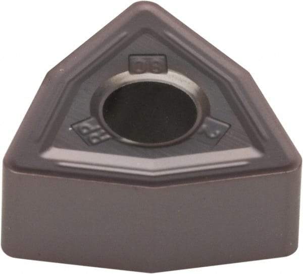 Kennametal - WNMG332 RP Grade KCU25 Carbide Turning Insert - AlTiN Finish, 80° Trigon, 3/8" Inscr Circle, 3/16" Thick, 1/32" Corner Radius - Americas Industrial Supply