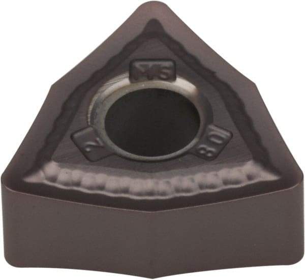 Kennametal - WNMG332 MS Grade KCU25 Carbide Turning Insert - AlTiN Finish, 80° Trigon, 3/8" Inscr Circle, 3/16" Thick, 1/32" Corner Radius - Americas Industrial Supply