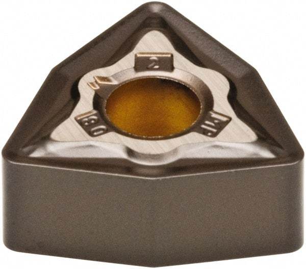 Kennametal - WNMG433 MP Grade KCP10 Carbide Turning Insert - TiN Finish, 80° Trigon, 1/2" Inscr Circle, 3/16" Thick, 3/64" Corner Radius - Americas Industrial Supply